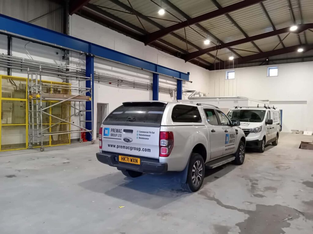 Premac branded pickups inside a warehouse